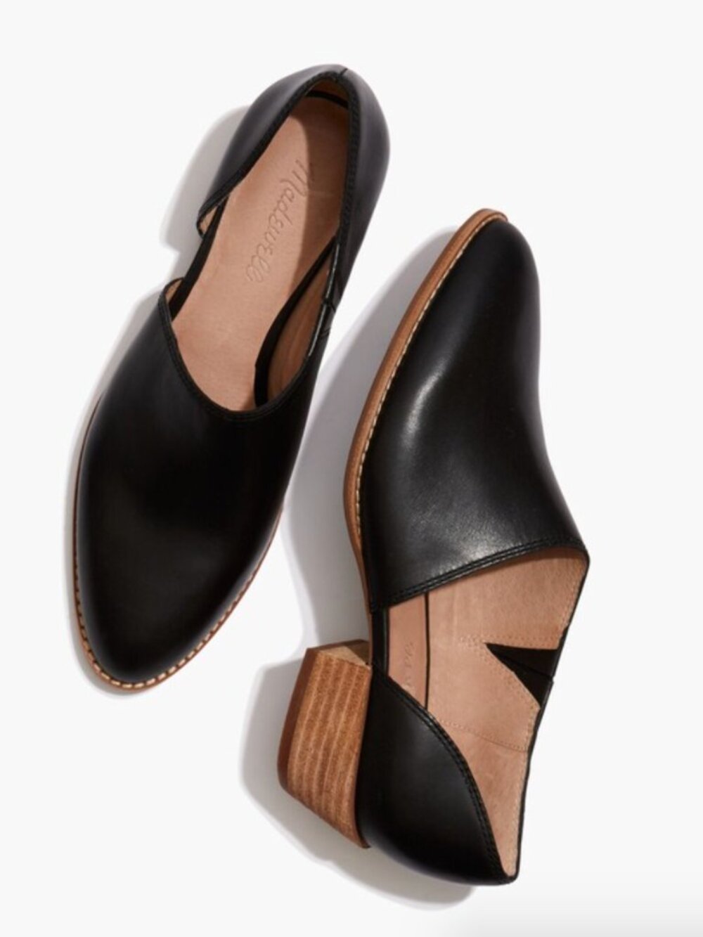 Madewell The Lucie Shoe in Leather in True Black - Size 5